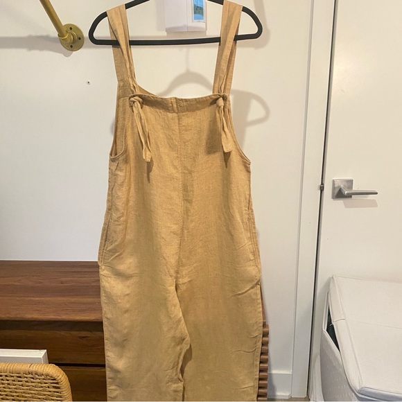 MANGO - Linen Beige Jumpsuit - Size M - Picture 6 of 15